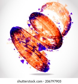 abstract 3d tech spiral circle tornado vector background