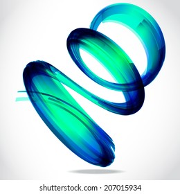 abstract 3d tech spiral circle tornado vector background
