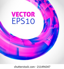 abstract 3d tech spiral circle tornado donut torus vector background
