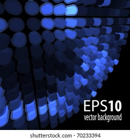 Abstract 3D techno background with blue elements. Vector