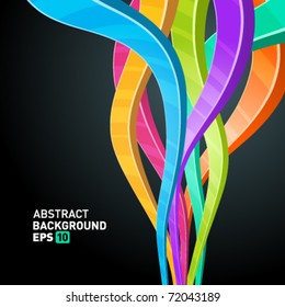 Abstract 3d technology colorful waves lines vector background. Eps 10