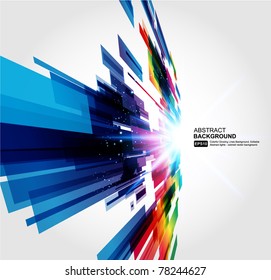 Abstract 3d technology lines with light vector background