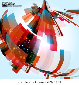 Abstract 3d technology lines with light vector background