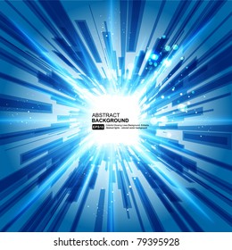 Abstract 3d technology lines with light vector background