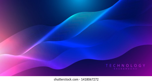 Abstract 3d technology and science neon visualization. Blockchain and cryptocurrency. Digital wallpaper. Business concept. Big data and artificial intelligence. Rendering computer virtual reality