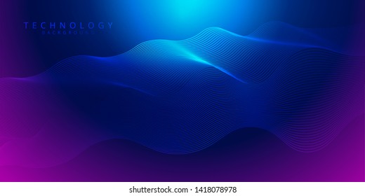 Abstract 3d technology and science neon visualization. Blockchain and cryptocurrency. Digital wallpaper. Business concept. Big data and artificial intelligence. Rendering computer virtual reality