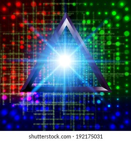 Abstract 3d technology triangle tunnel vector  background.