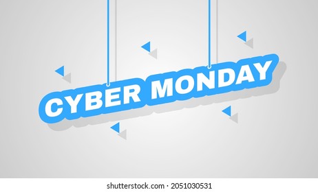 Abstract 3D Text Cyber Monday Colored Speech Vector Design Style Ilustration Template Background Discount Sale
