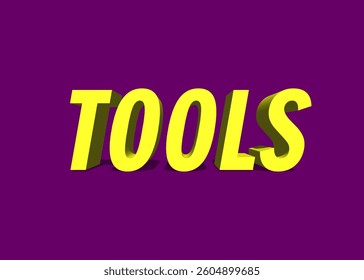 Abstract 3D Tools Text Effect Design Purple Background