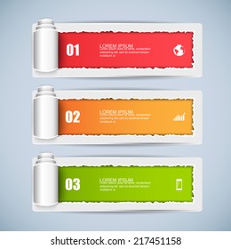 Abstract 3D torn paper Infographic