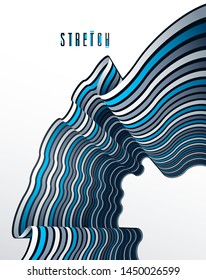 Abstract 3D trendy modern lines in perspective vector background, dimensional design cool element, funky style layout for ads posters banners and covers, perfect abstraction.