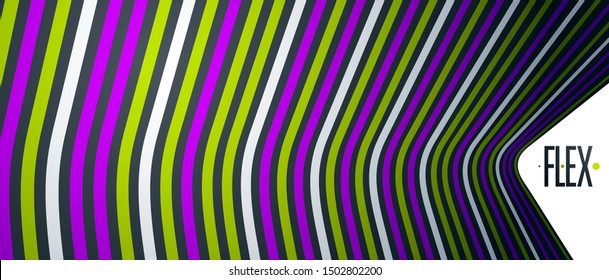 Abstract 3D trendy modern lines in perspective vector background, dimensional design cool element, funky style layout for ads posters banners and covers, perfect abstraction.