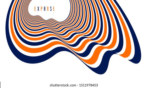 Abstract 3D trendy modern lines in perspective vector background, dimensional design cool element, funky style layout for ads posters banners and covers, perfect abstraction.