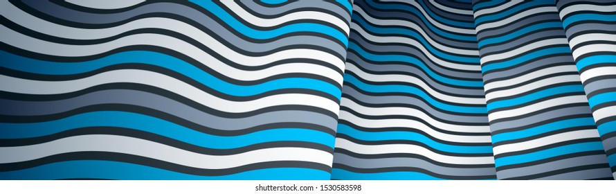 Abstract 3D trendy modern lines in perspective vector background, dimensional design cool element, funky style layout for ads posters banners and covers, perfect abstraction.