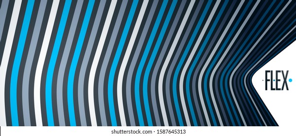 Abstract 3D trendy modern lines in perspective vector background, dimensional design cool element, funky style layout for ads posters banners and covers, perfect abstraction.