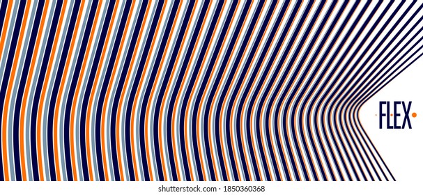Abstract 3D trendy modern lines in perspective vector background, dimensional design cool element, funky style layout for ads posters banners and covers, perfect abstraction.