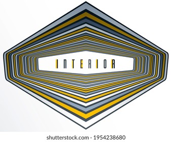 Abstract 3D trendy modern lines in perspective vector background, dimensional design cool element, funky style layout for ads posters banners and covers, perfect abstraction.