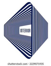 Abstract 3D trendy modern lines in perspective vector background, dimensional design cool element, funky style layout for ads posters banners and covers, perfect abstraction.