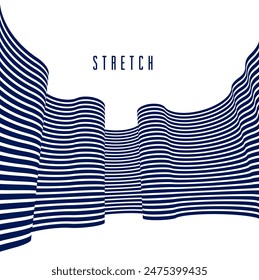 Abstract 3D trendy modern lines in perspective vector background, dimensional design cool element, funky style layout for ads posters banners and covers, perfect abstraction.