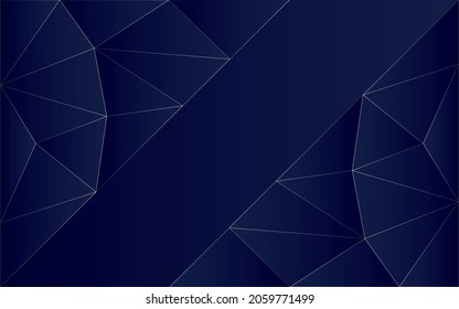 Abstract 3D Triangle Background. Modern Dark Blue Wallpaper. Mosaic Vector illustration