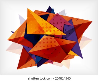 Abstract 3d triangle blank background with space for text