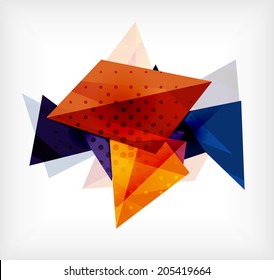 Abstract 3d triangle blank background with space for text