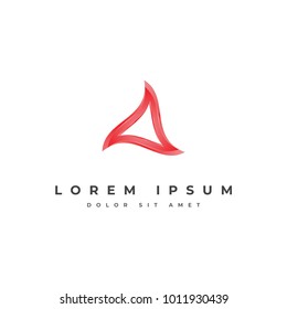 Abstract 3D triangle logo. colorful logo