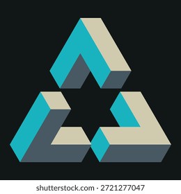 Abstraktes 3D-Dreieck-Logo mit Illusion