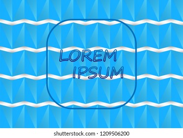 Abstract 3D triangle vector texure with lorem ipsum text