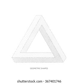 Abstract 3D Triangles. Vector geometric design element, new amazing hipster background. Modern pointillism.  Template for poster, business presentation