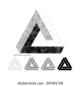 Abstract 3D Triangles. Vector geometric design element, new amazing hipster background. Modern pointillism. Template for poster, business presentation
