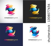 Abstract 3D Twin Fish logo Template for your Company Brand