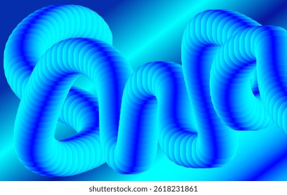 Fundo abstrato 3D torcido tubos azuis