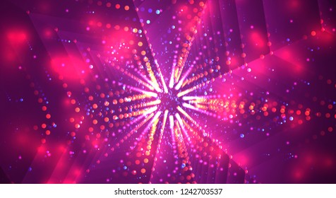 Abstract 3d vector background. space flashes, tunnel and whirlwinds.