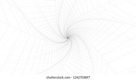 Abstract 3d vector background. space flashes, tunnel and whirlwinds.
