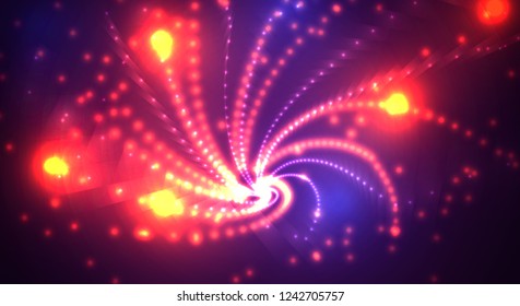 Abstract 3d vector background. space flashes, tunnel and whirlwinds.
