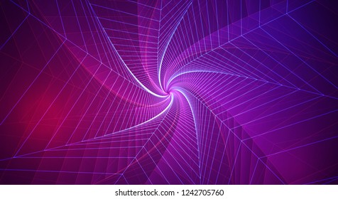 Abstract 3d vector background. space flashes, tunnel and whirlwinds.