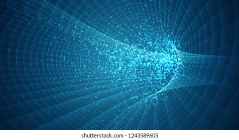 Abstract 3d vector background. space flashes, tunnel and whirlwinds.