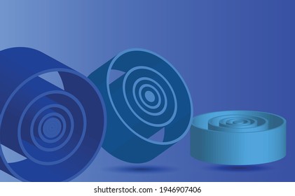 Abstract 3d vector, blue background design, modern illustration