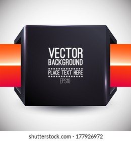 Abstract 3d vector cube. Place for promotion