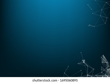 Abstract 3d Vector futuristic dots and lines. computer geometric digital connection structure. Futuristic black abstract grid. Plexus with particles. Intelligence artificial