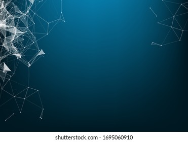 Abstract 3d Vector futuristic dots and lines. computer geometric digital connection structure. Futuristic black abstract grid. Plexus with particles. Intelligence artificial