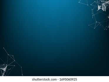 Puntos y líneas futuristas abstractos del vector 3d. estructura de conexión digital geométrica del ordenador. Cuadrícula abstracta negra futurista. Plexo con partículas. Inteligencia artificial