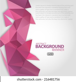 Abstract 3D vector geometric pink colorful background Vector EPS 10 illustration.