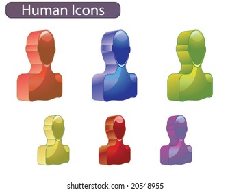 abstract 3D vector head shapes for icons