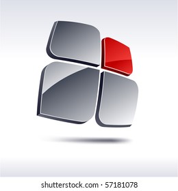 Abstract 3d vector icon such logos.