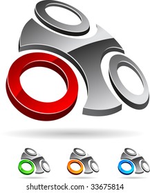Resumen de iconos vectoriales 3d tales logos.