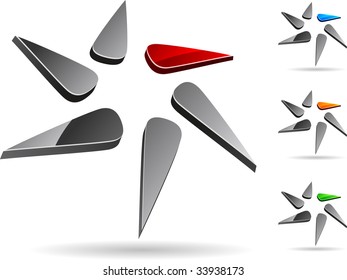 Abstrakte 3D-Vektorsymbole wie Logos.