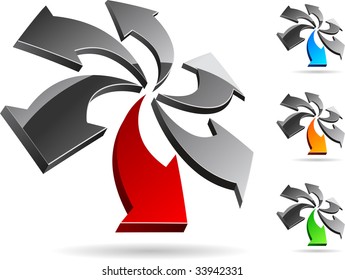 Abstract  3d vector icons such logos.