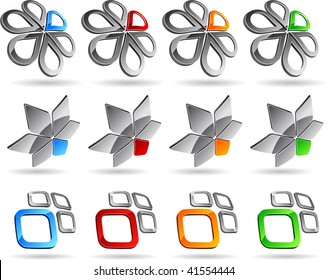 Abstract 3d vector icons such logos.